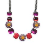 Necklace by Mariana Lady Marmalade Coll. Stunning Fuchsia, Siam, Orange Opal, Red Coral, & AB Austrian Crystals - Image 2