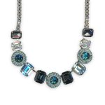 Necklace by Mariana Nightfall Coll. Fab Black Diamond, Clear, Indicolite, Aquamarine, & Montana Blue Austrian Crystals