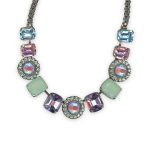 Necklace by Mariana My Treasures Coll. Charming Aquamarine, Lt Rose, Chrysolite, Sun Kissed Lavender, Chrysolite Opal, & Lt Amethyst Austrian Crystals