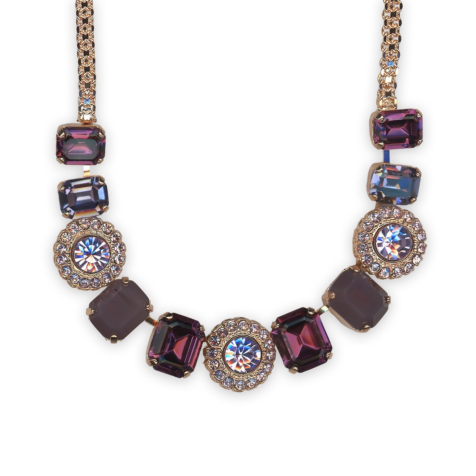 N-3014-3-1134-RG (1) Necklace by Mariana Misty/Wildberry Coll. Beautiful Amethyst, Tanzanite, Sun Kissed Plum, & Cyclamen Opal Austrian Crystals - Image 1