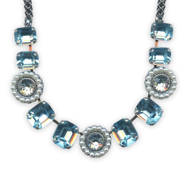 Necklace by Mariana My Treasures Coll. Adorable Aquamarine, Lt Azore, & Pearl Austrian Crystals