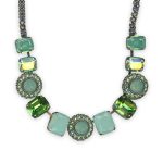 Necklace by Mariana Spring 2019 Coll. Charming Vivid Green, Pacific Opal, & Soft Green Austrian Crystals - Image 3