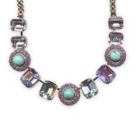 Necklace by Mariana St Lucia Coll. Exquisite Howlite Chinese Turq Mineral, Violet, Cyclamen Opal, Provence Lavender, & Paradise Shines Austrian Crystals