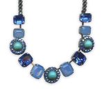 Necklace By Mariana Woman Gorgeous Turquoise Mineral and Sapphire Swarovski Crystals - Image 2