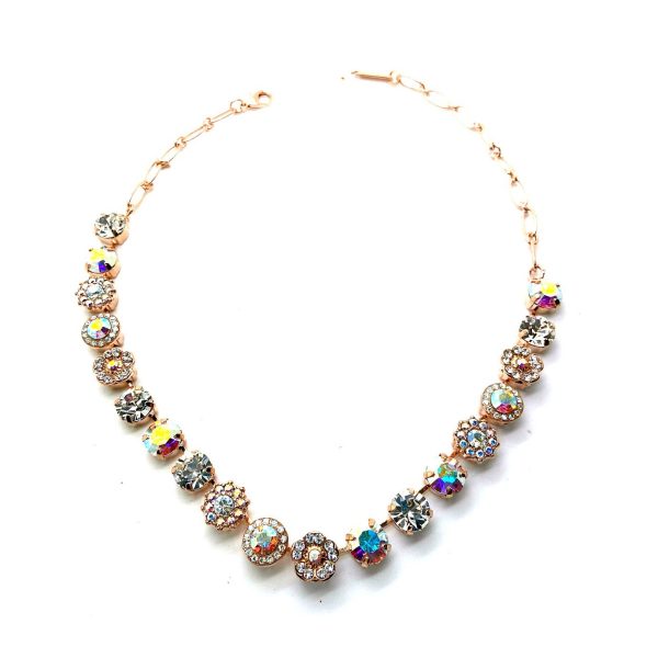 Necklace By Mariana Winds Of Change Coll. Clear Patina, Moonlight & Clear Aurora Borealis Austrian Crystals
