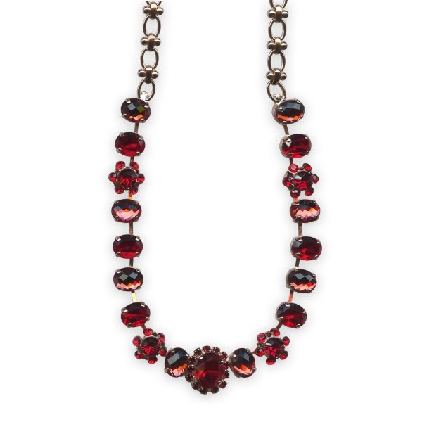 Necklace By Mariana Stunning Siam, Ruby and Burgundy Swarovski Crystals