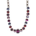 Necklace by Mariana Xenia Coll. Alluring Ruby, Fuchsia, Purple Velvet, Peach, & Vintage Rose Austrian Crystals - Image 2