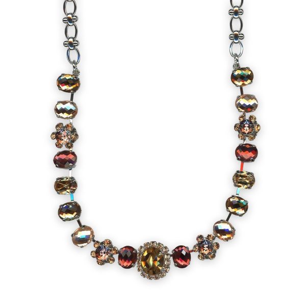 Necklace by Mariana Meadow Brown Coll. Beautiful Golden Shadow, Lt Peach, & Lt Maroon Austrian Crystals