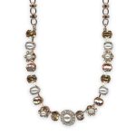 Necklace by Mariana Meet Me in Marseille Coll. Timeless Pearl, Lt Peach, & Golden Shadow Austrian Crystals - Image 2