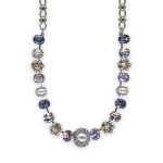 Necklace by Mariana Romance Joy Of Life Coll. Shimmering Violet, Tanzanite, Vintage Rose, & Pearl Austrian Crystals - Image 2