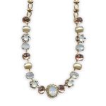 Necklace by Mariana Tequila Sunrise Coll. Glamorous Pearl, Lt Peach, Luminous Green, White Opal, & Golden Yellow Austrian Crystals - Image 2