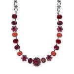 Necklace by Mariana Firefly Natures Coll. Sophisticated Ruby, Fuchsia, & Coral Austrian Crystals - Image 2