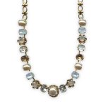 Necklace by Mariana Champagne and Caviar Coll. Timeless Pearl, White Opal, Champagne, & Clear Austrian Crystals - Image 2