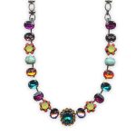 Necklace By Mariana Woman Adorable Turquoise and Fuchsia Swarovski Crystals - Image 3