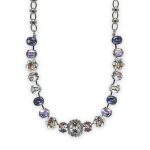 Necklace by Mariana My Treasures Coll. Glitzy Moonlight, Violet, Tanzanite, Vintage Rose, & Clear Austrian Crystals
