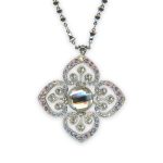 Necklace Pendant by Mariana Winds Of Change Coll. Beautiful Clear & Clear Patina Austrian Crystals