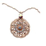 Necklace Pendant By Mariana Woman Boho Chic Patina Swarovski Crystals