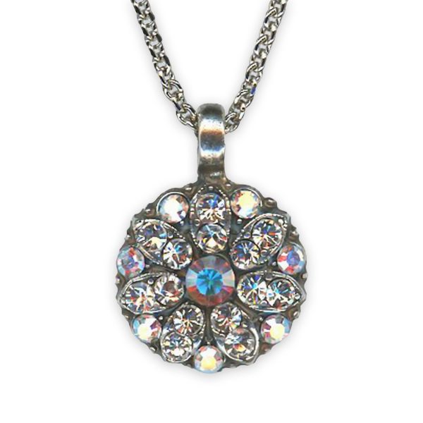 Necklace Pendant By Mariana Woman Adorable AB and Clear Patina Swarovski Crystals