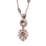 Necklace Pendant By Mariana Woman Lovely Pink and Opal Swarovski Crystals