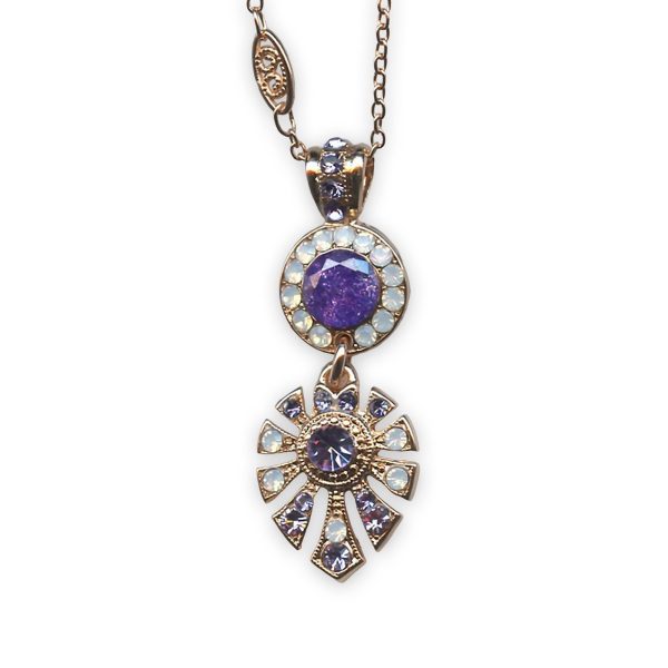 Necklace Pendant by Mariana Purple Rain Coll. Glamorous Violet Ice, Tanzanite, & White Opal Austrian Crystals