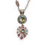 Necklace Pendant by Mariana Margarita Coll. Charming Yellow, Aquamarine, Turq, Lt Rose, & White Opal Austrian Crystals