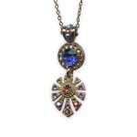 Necklace Pendant by Mariana Penelope Coll. Gorgeous Heliotrope, Lt Burgundy, Olivine, & Lt Smoked Topaz Austrian Crystals - Image 3