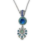 Necklace Pendant by Mariana Serenity Coll. Gorgeous Capri Blue, Blue Zircon, & Pacific Opal Austrian Crystals