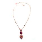 Pendant By Mariana Stunning Siam, Fuchsia and Padparadscha Swarovski Crystals - Image 3