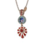 Necklace Pendant by Mariana Romancing In Rio Coll. Fab Tanzanite, Turq, Siam, Rose Peach, & Red Coral Austrian Crystals - Image 2