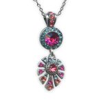 Necklace Pendant by Mariana Sorbet Coll. Beautiful Indian Pink, Peach, & Blue Zircon Austrian Crystals