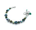 Bracelet By Mariana Woman Classy Peridot and Emerald Swarovski Crystals - Image 2