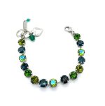 Bracelets By Mariana Goldfinger Coll. Olivine, Emerald, Green Tourmaline, & Peridot AB Swarovski Crystals