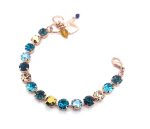 Bracelet by Mariana Twist and Shout Coll. Gorgeous Turquoise, Montana, Topaz, & Aurum Swarovski Crystals - Image 2