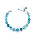 Bracelet By Mariana Woman Adorable Aqua and Blue Zircon Swarovski Crystals-RO
