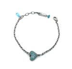 Bracelet by Mariana My Treasures Coll. Heart Encrusted Turquoise & Aquamarine Austrian Crystals