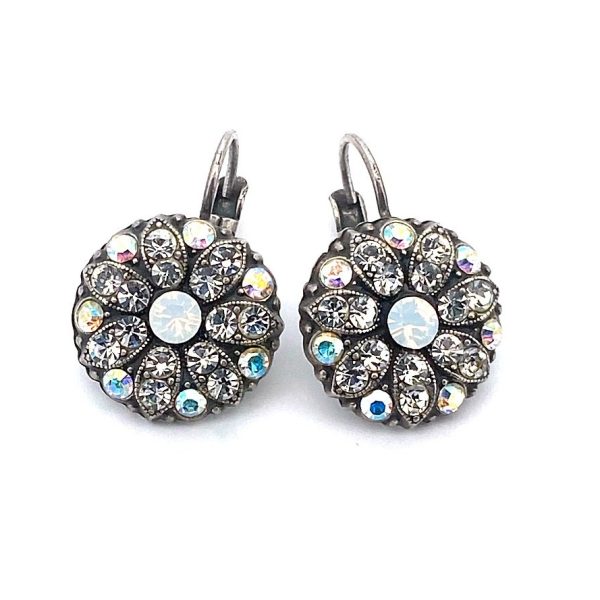 Earrings By Mariana Woman Floral Clear and Opal Swarovski Crystals