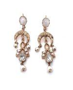 Earrings by Mariana Crystal Pearls Coll. Timeless Pearl Mineral, Clear, & AB Austrian Crystals