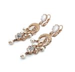 Earrings by Mariana Crystal Pearls Coll. Timeless Pearl Mineral, Clear, & AB Austrian Crystals - Image 2
