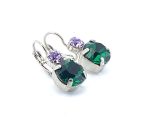 Earrings By Mariana Woman Emerald and Violet Swarovski Crystals - Image 3