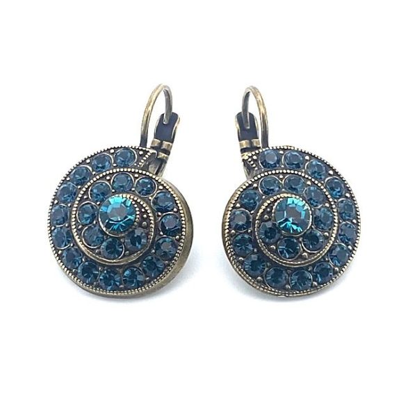 Earrings By Mariana Atlantis Under The Sea Coll. Fab Montana Blue Swarovski Crystals