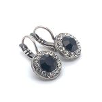Earrings By Mariana Sweet Summer Coll. Elegant Jet Black & Clear Austrian Crystals - Silver Plated - Image 3