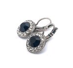 Earrings By Mariana Sweet Summer Coll. Elegant Jet Black & Clear Austrian Crystals - Silver Plated - Image 2