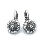 Earrings By Mariana My Treasures Coll. Simply Elegant Black Austrian Crystals - Silver Plated