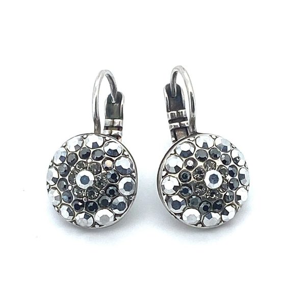 Earrings By Mariana My Treasures Coll. Simply Elegant Black Austrian Crystals - Silver Plated