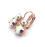 Earrings by Mariana My Treasures Coll. Shimmering AB & Cream Pearl Austrian Crystals - Image 2