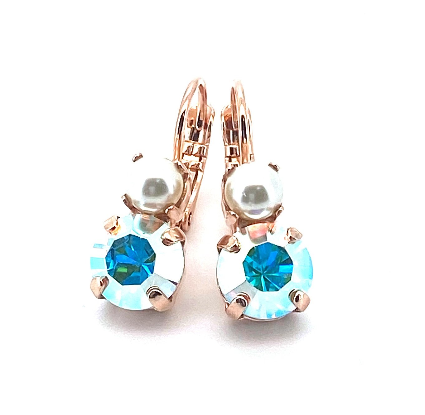 E-1190-1391AB-RG6 (3) Earrings by Mariana My Treasures Coll. Shimmering AB & Cream Pearl Austrian Crystals - Image 1