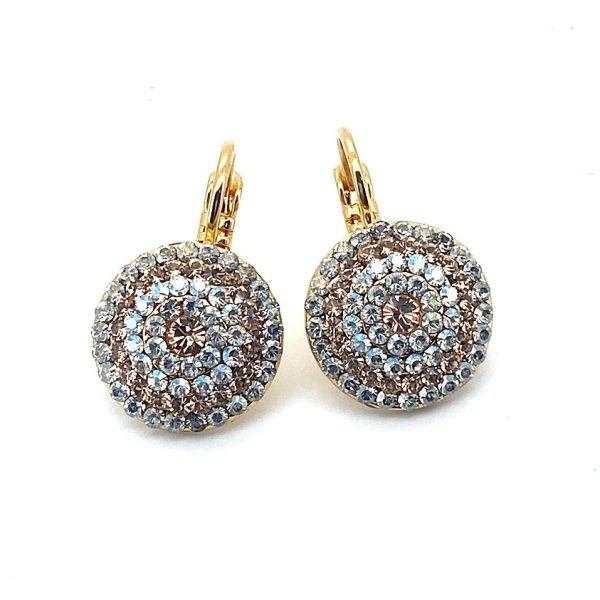 Earrings By Mariana On A Clear Day Sweet Summer Coll. Sparkling Round Clear Swarovski Crystals-YG