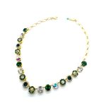 Necklace By Mariana Woman Glamorous Emerald and Clear Swarovski Crystals - Image 2