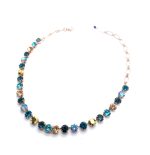 Necklace By Mariana Twist and Shout Coll. Gorgeous Turquoise, Montana, Topaz, & Aurum Swarovski Crystals - Image 2