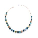Necklace By Mariana Twist and Shout Coll. Gorgeous Turquoise, Montana, Topaz, & Aurum Swarovski Crystals